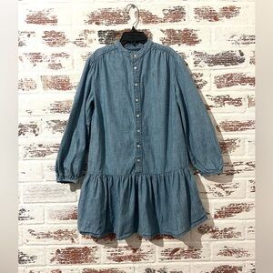 POLO RALPH LAUREN Denim Dress Girls Short Sleeve Button Front Size 8